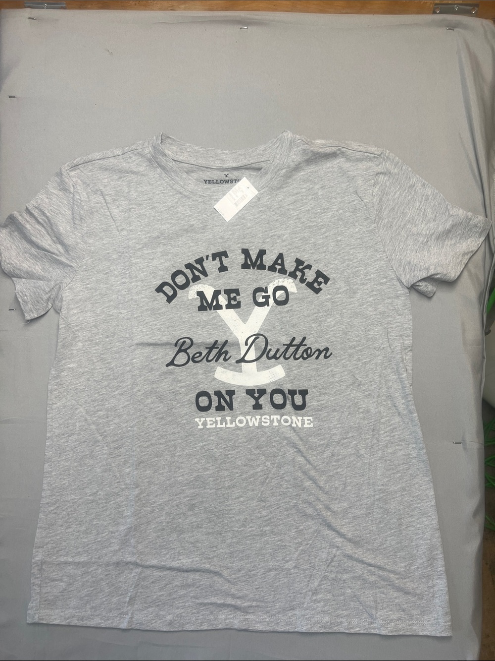 Beth Dutton "Don't Make Me Go" Yellowstone Graphic Tee - Light Gray